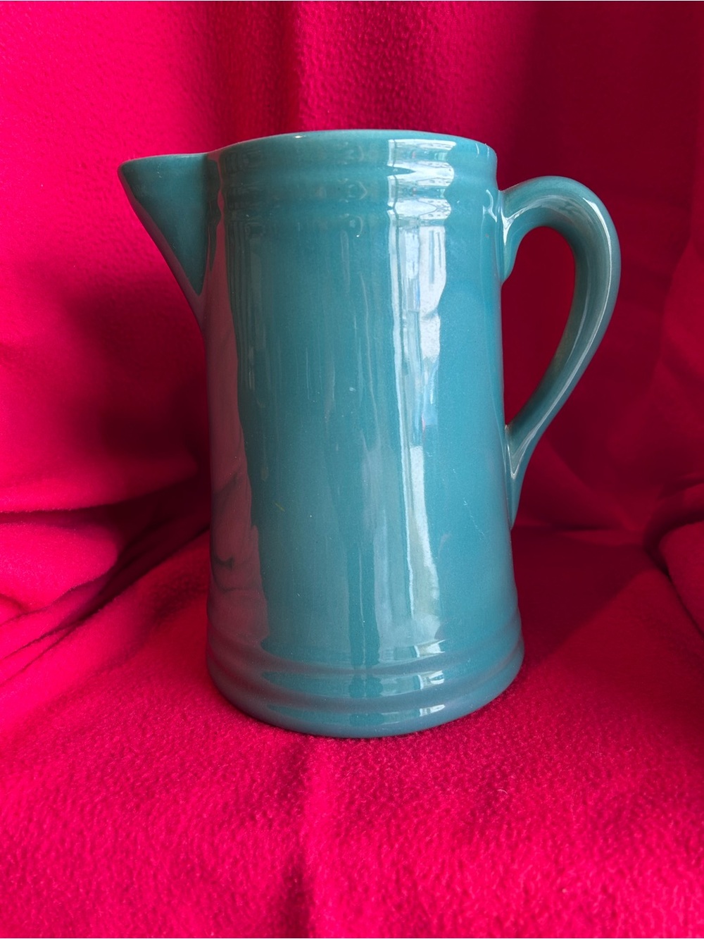 Vintage Ceramic Turquoise Pitcher - Home Art